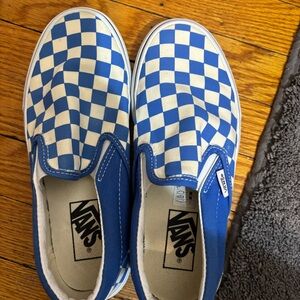 Blue checkerboard Vans